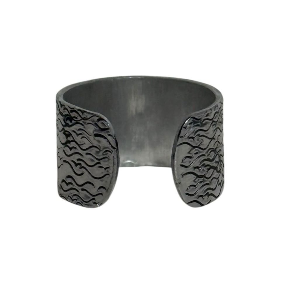 Handmade Octopus design silver aluminum hypoallergenic adjustable cuff ring - Picture 5 of 9